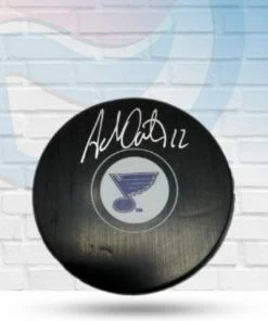 Fan Cave Sports Adam Oates St Louis Blues Autographed Logo Puck - COA