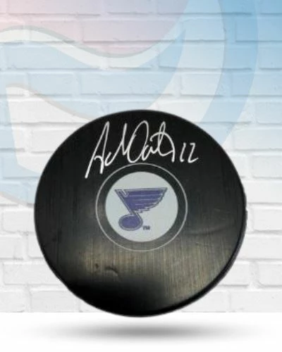 Fan Cave Sports Adam Oates St Louis Blues Autographed Logo Puck - COA 1 Fan Cave Sports Adam Oates St Louis Blues Autographed Logo Puck - COA