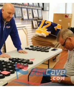 Fan Cave Sports Autographed Memorabilia Adam Oates St Louis Blues Autographed Logo Puck W/ "1079 Assists" Inscription - COA