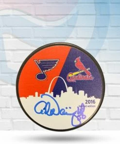 Fan Cave Sports Autographed Memorabilia Adam Wainwright St Louis Cardinals Autographed One Nation Fund Puck - JSA COA