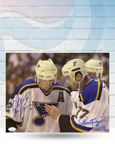 Fan Cave Sports Autographed Memorabilia Al MacInnis Pierre Turgeon St Louis Blues Dual Autographed 11x14 Photo - JSA 1 Fan Cave Sports Autographed Memorabilia Al MacInnis Pierre Turgeon St Louis Blues Dual Autographed 11x14 Photo - JSA