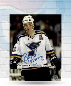 Fan Cave Sports Al MacInnis St Louis Blues Autographed Bleeding 8x10 Photo - COA Autographed Memorabilia