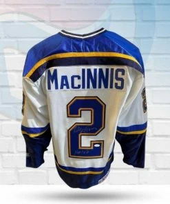 Fan Cave Sports Al MacInnis St Louis Blues Autographed CCM Away Jersey With Inscription - JSA