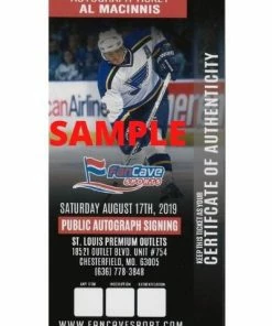 Fan Cave Sports Al MacInnis St Louis Blues Autographed Crossover 8x10 Photo - COA 5 Fan Cave Sports Al MacInnis St Louis Blues Autographed Crossover 8x10 Photo - COA