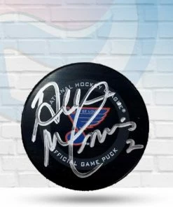 Fan Cave Sports Al MacInnis St Louis Blues Autographed Retro Official Game Puck - JSA Autographed Memorabilia