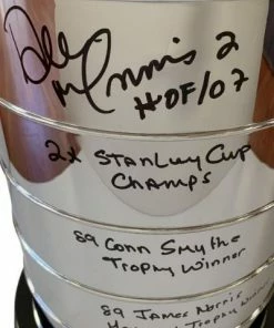 UPI Marketing Autographed Memorabilia Al MacInnis St Louis Blues Autographed Stanley Cup Replica Trophy W/ 4 Inscriptions - COA