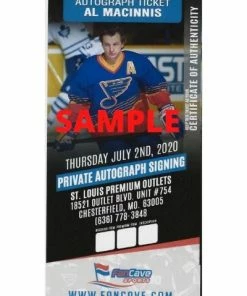 UPI Marketing Autographed Memorabilia Al MacInnis St Louis Blues Autographed Stanley Cup Replica Trophy W/ 4 Inscriptions - COA