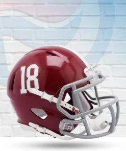 Score Here Alabama Crimson Tide 2021 #18 Speed Riddell Mini Football Helmet Collectibles