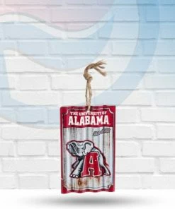 Evergreen Holiday Alabama Crimson Tide Metal Corrugate Christmas Tree Ornament