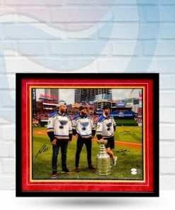 Fan Cave Sports Autographed Memorabilia Alex Pietrangelo, Patrick Maroon And Ryan O'Reilly St Louis Blues Triple Autographed Framed 16x20 - JSA