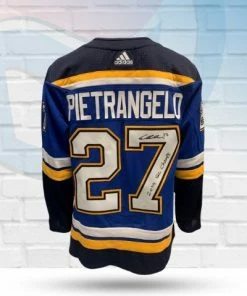 Fan Cave Sports Autographed Memorabilia Alex Pietrangelo St Louis Blues Autographed Adidas Home Jersey With Inscription And Champs Patch - JSA