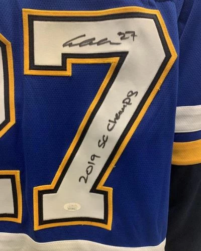 Fan Cave Sports Alex Pietrangelo St Louis Blues Autographed Fanatics Home Jersey With Inscription And Champs Patch - JSA Autographed Memorabilia 2 Fan Cave Sports Alex Pietrangelo St Louis Blues Autographed Fanatics Home Jersey With Inscription And Champs Patch - JSA Autographed Memorabilia