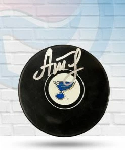 Fan Cave Sports Alexei Toropchenko St Louis Blues Autographed Logo Puck Autographed Memorabilia
