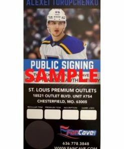 Fan Cave Sports Alexei Toropchenko St Louis Blues Autographed Official Game Puck