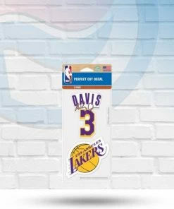 WinCraft Anthony Davis Los Angeles Lakers Set Of Two Perfect Cut Decals 4" X 4"