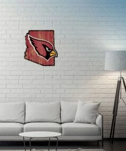 WinCraft Arizona Cardinals State Shaped Wooden Sign Wall Signs