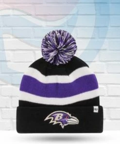 '47 Brand Baltimore Ravens Black Breakaway Knit Pom Beanie