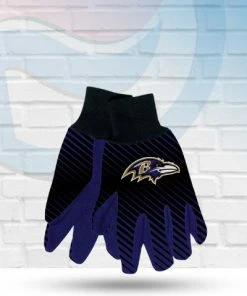 WinCraft Baltimore Ravens Two Tone Striped Utility Gloves Accessories