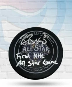 Fan Cave Sports Ben Bishop Dallas Stars Autographed 2016 All Star Official Game Puck W/ "1st All Star Game" Inscription - COA