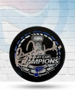 Fan Cave Sports Bernie Federko St Louis Blues Autographed 2019 Stanley Cup Champs Logo Puck - COA Autographed Memorabilia