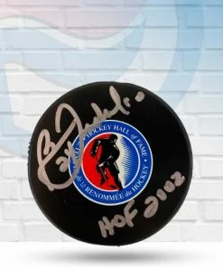 Fan Cave Sports Bernie Federko St Louis Blues Autographed Hall Of Fame Logo Puck With HOF Inscription- COA