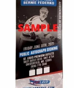 Fan Cave Sports Bernie Federko St Louis Blues Autographed Hall Of Fame Logo Puck With HOF Inscription- COA