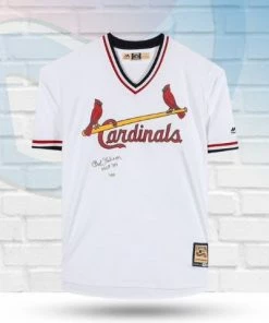 Fan Cave Sports Bob Gibson St Louis Cardinals Autographed Cooperstown Collection Jersey W/ "HOF 81" Inscription - COA