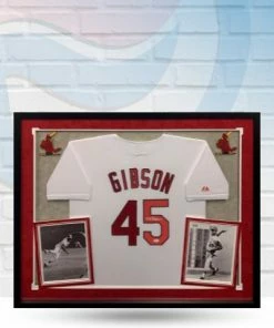 Fan Cave Sports Bob Gibson St Louis Cardinals Autographed Framed Majestic Jersey - JSA Autographed Memorabilia