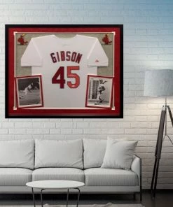 Fan Cave Sports Bob Gibson St Louis Cardinals Autographed Framed Majestic Jersey - JSA Autographed Memorabilia