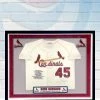 Fan Cave Sports Bob Gibson St Louis Cardinals Autographed Framed Mitchell And Ness Stat Jersey W/ HOF 81 Inscription - COA Autographed Memorabilia