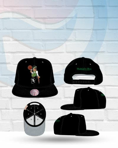 Mitchell & Ness Boston Celtics Mitchell And Ness Black Core Basic Snapback Hat Hats 1 Mitchell & Ness Boston Celtics Mitchell And Ness Black Core Basic Snapback Hat Hats