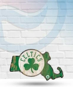 WinCraft Wall Signs Boston Celtics State Shaped Wooden Sign