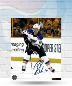 Fan Cave Sports Autographed Memorabilia Brayden Schenn St Louis Blues Autographed Away Jersey 8x10 Photo - COA