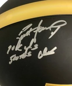Fan Cave Sports Autographed Memorabilia Brett Favre And Peyton Manning Dual Autographed Authentic 70k Passing Yards/500 Passing Touchdowns Helmet W/ Inscriptions - COA