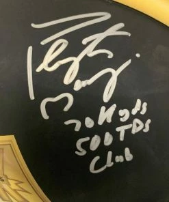 Fan Cave Sports Autographed Memorabilia Brett Favre And Peyton Manning Dual Autographed Authentic 70k Passing Yards/500 Passing Touchdowns Helmet W/ Inscriptions - COA