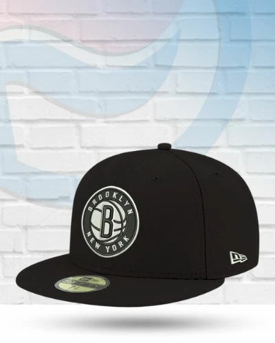 New Era Brooklyn Nets Black And White 59FIFTY Fitted Hat 1 New Era Brooklyn Nets Black And White 59FIFTY Fitted Hat