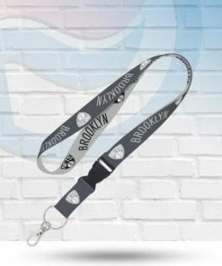 WinCraft Lanyards Brooklyn Nets Gray Lanyard With Detachable Buckle