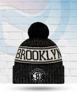 New Era Brooklyn Nets Sport Knit Pom Beanie Hats