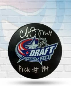 Fan Cave Sports Carl Gunnarsson St Louis Blues Autographed 2007 Draft Puck W/ "Pick #194" Inscription - COA