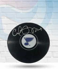 Fan Cave Sports Carl Gunnarsson St Louis Blues Autographed Logo Puck - COA