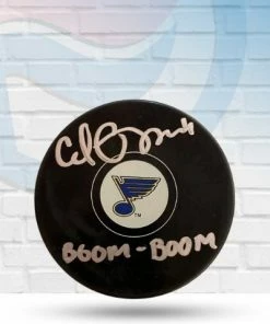 Fan Cave Sports Carl Gunnarsson St Louis Blues Autographed Logo Puck With Inscription- COA Autographed Memorabilia