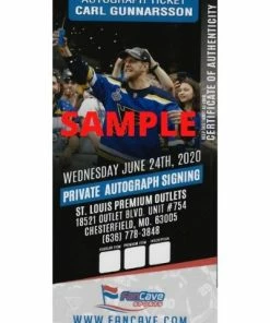 Fan Cave Sports Carl Gunnarsson St Louis Blues Autographed Logo Puck With Inscription- COA Autographed Memorabilia