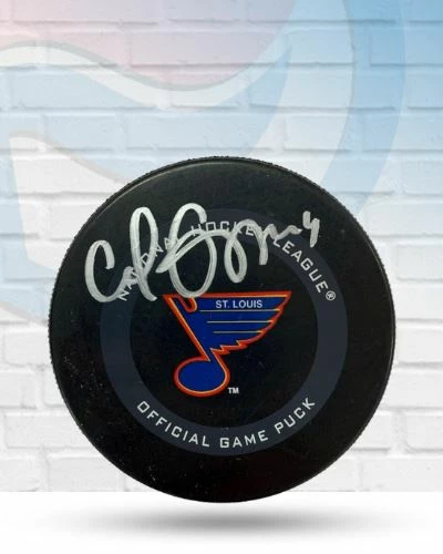 Fan Cave Sports Autographed Memorabilia Carl Gunnarsson St Louis Blues Autographed Retro Official Game Puck - COA 1 Fan Cave Sports Autographed Memorabilia Carl Gunnarsson St Louis Blues Autographed Retro Official Game Puck - COA