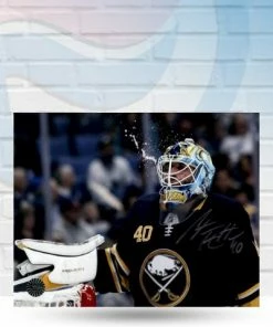 Fan Cave Sports Autographed Memorabilia Carter Hutton Buffalo Sabres Autographed Water Spit 8x10 Photo - COA