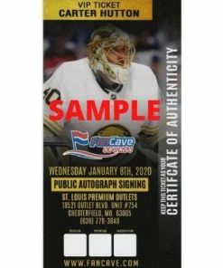 Fan Cave Sports Autographed Memorabilia Carter Hutton Buffalo Sabres Autographed Water Spit 8x10 Photo - COA