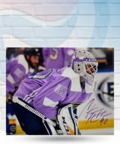 Fan Cave Sports Carter Hutton St Louis Blues Autographed Hockey Fights Cancer 16X20 Photo - COA Autographed Memorabilia