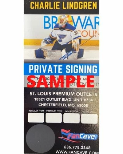Fan Cave Sports Autographed Memorabilia Charlie Lindgren St Louis Blues Autographed Official Game Puck- COA 3 Fan Cave Sports Autographed Memorabilia Charlie Lindgren St Louis Blues Autographed Official Game Puck- COA