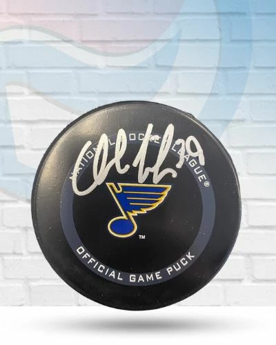 Fan Cave Sports Autographed Memorabilia Charlie Lindgren St Louis Blues Autographed Official Game Puck- COA 1 Fan Cave Sports Autographed Memorabilia Charlie Lindgren St Louis Blues Autographed Official Game Puck- COA