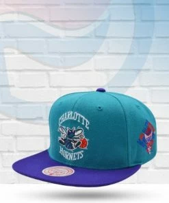Mitchell & Ness Hats Charlotte Hornets Mitchell And Ness 1997 All Star Weekend Side Patch Snapback Hat