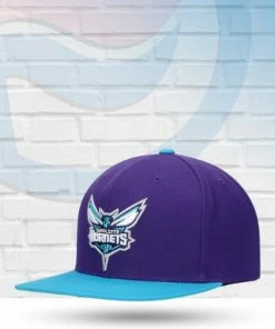 Mitchell & Ness Charlotte Hornets Mitchell And Ness Core Two Tone Purple Teal Snapback Hat Hats